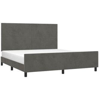 vidaXL Vidaxl - Estructura Cama Con Cabecero Terciopelo Gris Oscuro 180x200 Cm