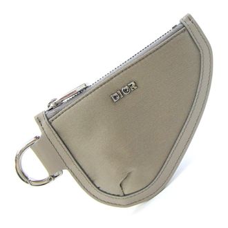 Dior Khaki Nylon Leather Coin Purse/Coin Case (Pre-Owned)