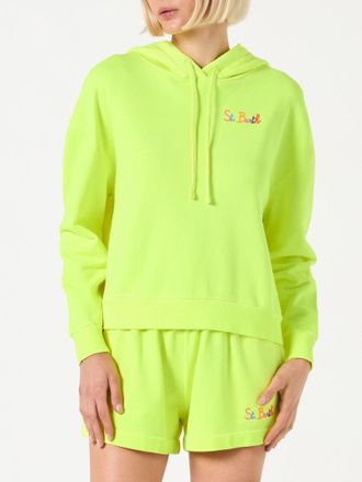 MC2 Saint Barth Fluo Yellow Hoodie With St. Barth Embroidery
