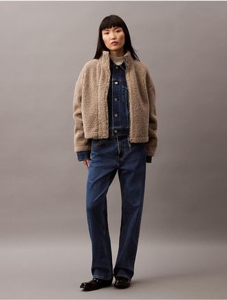 Calvin Klein Jeans Calvin Klein Womens Sherpa Jacket - Brown - XS