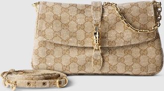 Gucci Aperitivo Crystal Medium Shoulder Bag, Beige, GG Canvas