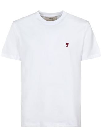 Ami Quota Red Ami De Coeur White Cotton T-Shirt