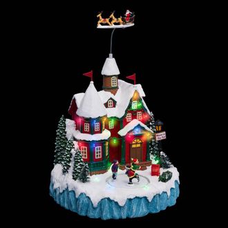 F&eacute;&eacute;ric Lights & Christmas Aldea Luz Pap&aacute; Noel Casa 22 Led H.34,5cm Musical - Feeric Lights & Christmas
