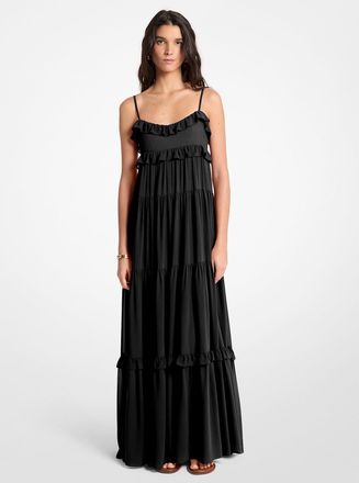 Michael Kors Ruffled Georgette Tiered Maxi Dress