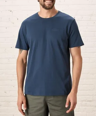 Pact Organic Cotton Softspun Pocket Crew Tee in French Navy at Nordstrom, Size Medium