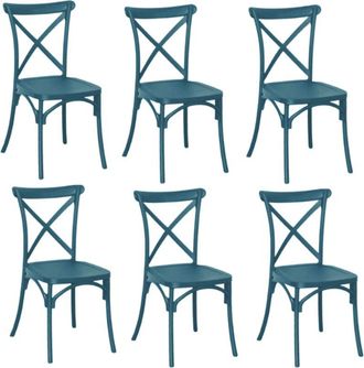 Far Kit 6 sedie polipropilene sedia cucina bar ristorante interno esterno cross verde petrolio