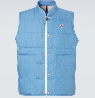 Moncler Heceta denim down vest