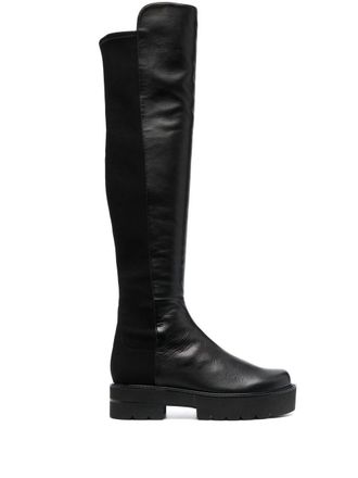 Stuart Weitzman Stivali chunky in pelle - Nero
