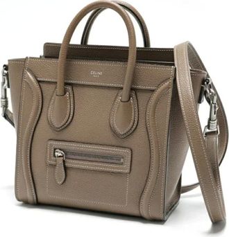 Celine Pre-owned Handbags, female, Gray, Size: ONE SIZE Pre-owned Leather celine-bags