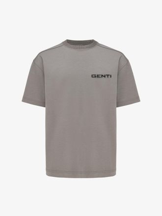Genti Embroidered Logo T-shirt | Taupe