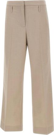Birgitte Herskind Ivano Broeken - Dames - Wijde Broeken - Beige - L - Wol - Broeken