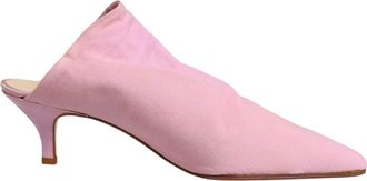 Dolce & Gabbana Pink Suede Heel Mule Womens Shoes (Pre-Owned)