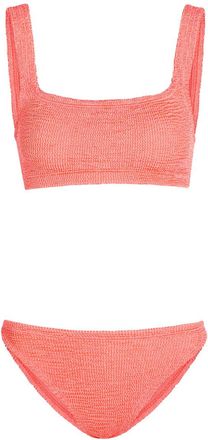 Hunza G Xandra Crinkle Bikini - Coral - One Size