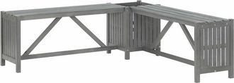 vidaXL Vidaxl - Garden Corner Bench with Planter 117cm Solid Acacia Wood Grey