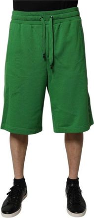 Dolce & Gabbana Groene Bermuda Sweat Shorts Casual Stijl - Heren - Korte Broeken - Groen - M - Katoen - Korte Broeken