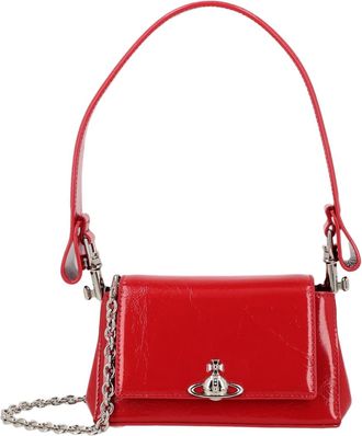 Vivienne Westwood Red Glossy Calf Leather Shoulder Bag