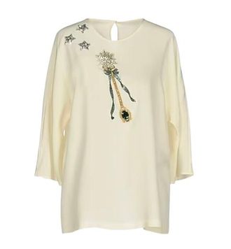 Dolce & Gabbana Cream Embellished Blouse Size S