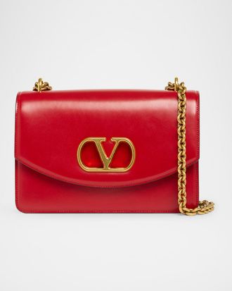 Valentino Garavani Vain VLOGO Leather Shoulder Bag