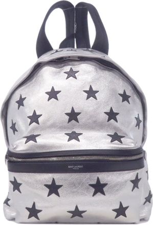 Saint Laurent Silver Leather Backpack (Pre-Owned)
