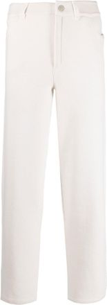 Barrie high-rise straight-leg trousers - women - Cotton/Cashmere - M - Neutrals