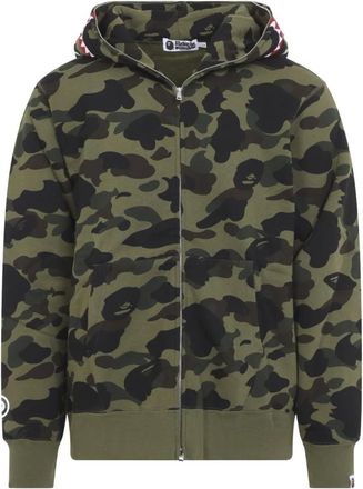 A Bathing Ape Felpa con zip 1st Camo Shark - - Sweatshirts & Hoodies - Uomo - Verde - M