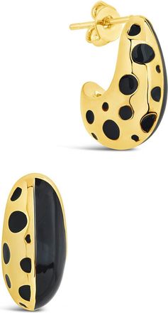 Sterling Forever Lisha Enamel Hoop Earrings