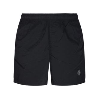 Stone Island Beachwear, male, Black, Size: XL Nylon Metal Swim Shorts