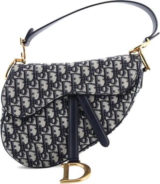 Dior Saddle Handbag Oblique Canvas Mini shoulder bag - Blauw