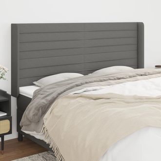 vidaXL Vidaxl - Cabecero Con Orejas De Tela Gris Oscuro 163x16x118/128 Cm