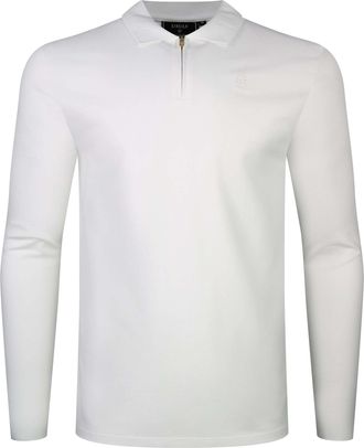 Siksilk Langarm-Poloshirt SIKSILK Siksilk Langarmpolo Longlseeved Zip, Herren, Gr. XXL, wei&szlig;, Obermaterial: 95% Baumwolle CO. 5% Polyester PES., Shirts Langar