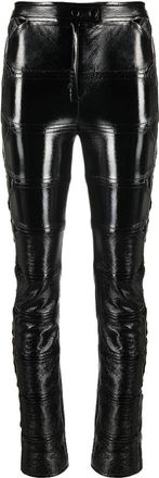 Courr&egrave;ges multi-diamonds vinyl trousers - women - Fabric - 36 - Black