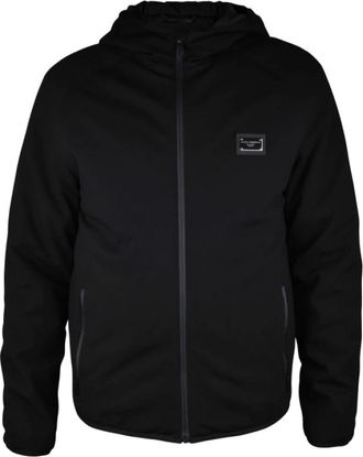 Dolce & Gabbana Hooded Jersey Jacket - Heren - Winterjassen - Zwart - S - Leer - Jassen