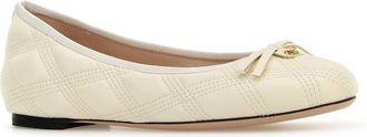 Valentino Garavani Womens Valentino Ballet Flat White Leather