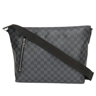 Louis Vuitton Pre-owned Cross Body Bags, male, Black, Size: ONE SIZE Pre-owned Mick MM Damier Graphite Shoulder Bag