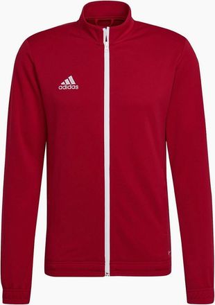 adidas Mens Ent22 Solid Patterned Full Zipper Ribbed Cuff Track Jacket - Red - Size: Regular/36