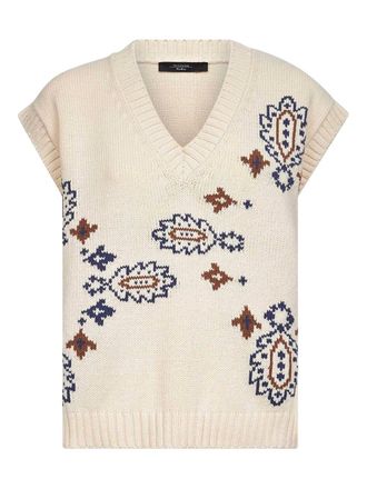 Max Mara v-neck sleeveless sweater - Neutrals