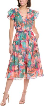 Hutch Journi Linen-Blend Midi Dress