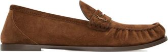 Saint Laurent Bruine leren instapschoenen met mocassin-neus - Heren - Loafers - Bruin - 44 EU - Leer - Schoenen