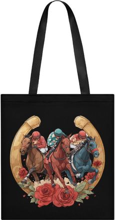 Generic Horse Racing Day Party Tote Bag for Women Men Shoulder Bags Purses Pouch Handbags
