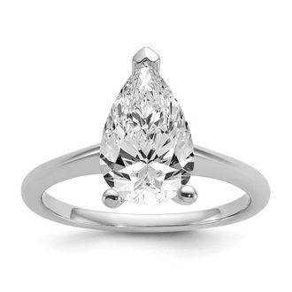 Diamond2Deal 14k White Gold 2 1/2 Ct Lab Grown Diamond Solitare Engagement Ring