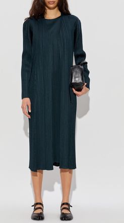 Pleats Please Issey Miyake Pleated Coat, Womens, Green