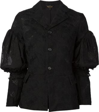 Comme Des Garçons puff sleeve lace jacket - Nero