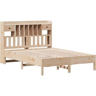 vidaXL Cama Con Estanter&iacute;a Sin Colch&oacute;n Madera Maciza De Pino 135x190cm Vidaxl