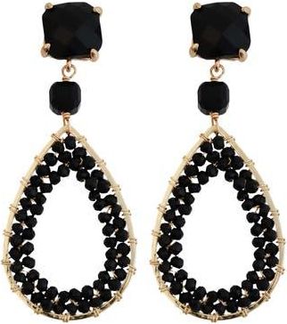 Panacea Black Crystal Beaded Teardrop Earrings at Nordstrom Rack