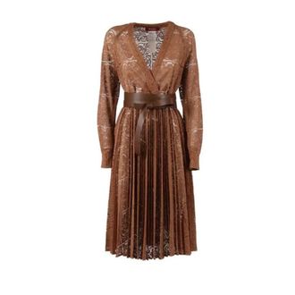 Max Mara Dames, Jurken, Bruin, Maat: 2XS Poliester