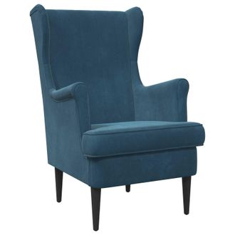 vidaXL Sill&oacute;n Azul Terciopelo Vidaxl
