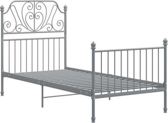 vidaXL Estructura De Cama Sin Colch&oacute;n Metal Gris 90x200 Cm Vidaxl