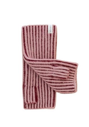 TBCo Cashmere & Merino Ribbed Two-Tone Wrist Warmers in Burgundy Two-Tone at Nordstrom