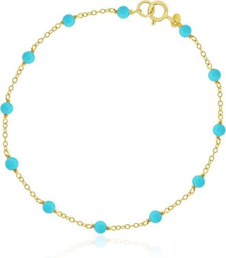 The Lovery Turquoise Bead Chain Bracelet