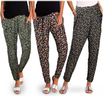 Trade Shop Trade Shop - Pack Da 3 Pantaloni Da Donna Alla Turca Ass. Floreal Fantasia Fiori